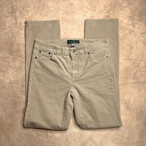 Y2K Ralph Lauren Jeans Co Corduroy Straight Leg Pants Khaki Preppy Academia
